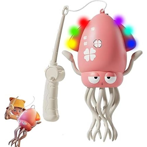 Dancing Octopus Baby Toy, Electric Crawling Octopus Tummy Time Toy, Rechargeable Magic Dancing Music Squid for 1 2 3 4 5 6 Year Old Kids Boy Girl Birthday Gifts, Funny Squid for Office Desk Decor