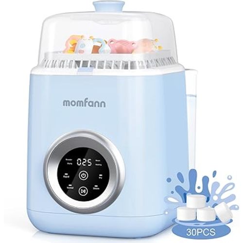 Baby Bottle Washer-19 Min Rapid Wash, Sterilizer and Dryer, All-in-One Cleaner, Bottles,Pump Parts & Baby Essentials for New Parents Gift - Replaces Hand Washing, Baby Blue