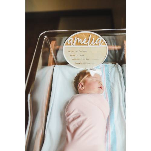 Birth Announcement Sign / Birth Stats Plaque / Engraved Wooden Name Sign /  Hospital Fresh 48 Sign / Newborn Photo Prop / Baby Shower Gift