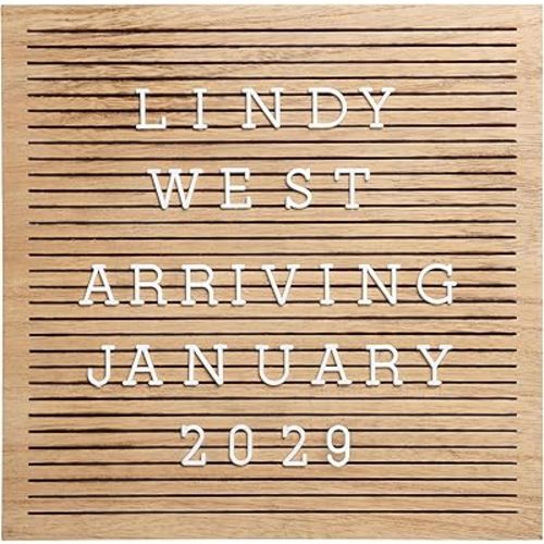 Pearhead Wooden Letterboard Set - Ideal Photo Sharing Prop for Baby Announcements, Milestone Keepsake, Custom Message Board and Shower Gift - Includes 188 Letters, Numbers, and Symbols - Natural Wood