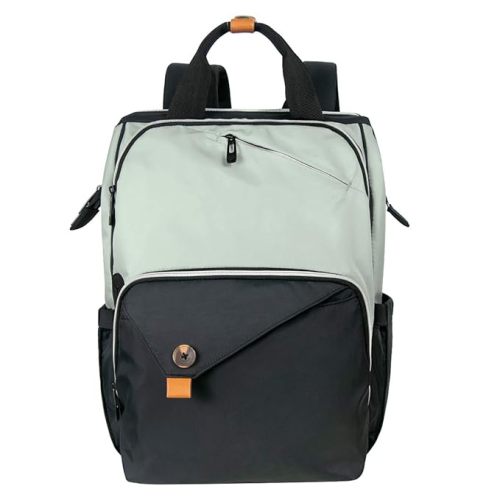 Hap Tim Diaper Bag Backpack,Large Capacity Travel Back Pack Maternity Baby Nappy Changing Bags, Double Compartments with Stroller Straps,Waterproof, Mint Green Black(US7340-GB) - Mint Green/Black