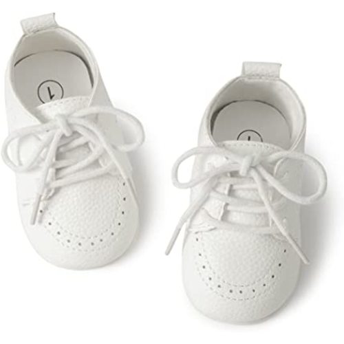 Meckior Infant Baby Boys Girls Classic PU Leather Wedding Loafers Brogue Toddler Oxford Dress Shoes First Steps Walking Flat Lazy Crib Shoe
