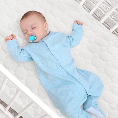 Crib Mattress Protector 2 Pack Pad Waterproof, Quilted Crib Mattress Cover Sheets Fitted, Absorbent & Noiseless Toddler Mattress Protector Fit Baby Toddler Bed Mattress Pad (Standard Size 52” x 28”)