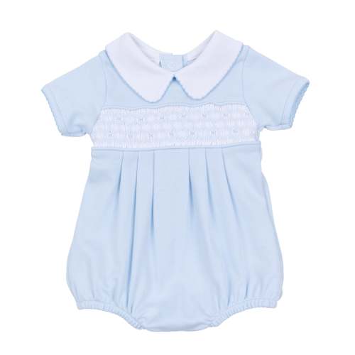 Walker's Classics Smocked Short Sleeve Bubble - Light Blue