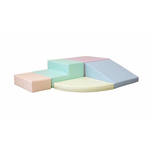 IGLU Set 6 Pastel Soft Play Forms, Large Foam Blocks, Baby Slide, Indoor Climbing Toys for Toddlers 1-3, Climbing Blocks, Baby Crawling Helper, Montessori Climbing Toys