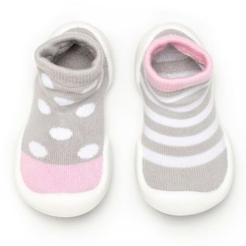Komuello Baby Shoes - Dots & Stripes Pink Size 18-24m