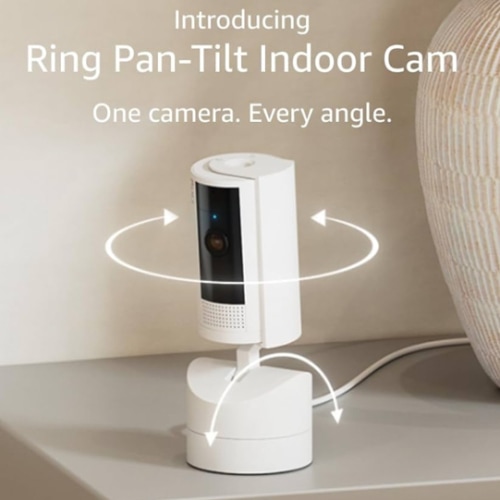 Ring Pan-Tilt Indoor Cam | See all around with 360° pan coverage, HD video, plus Two-Way Talk (2024 release) | White