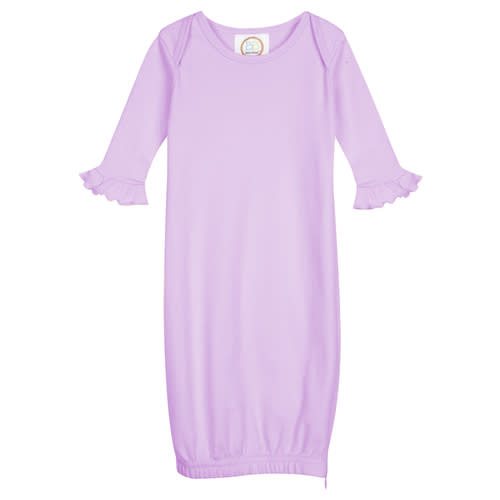 Blank Girl's Long Sleeve Ruffle Infant Gown with Hidden Zipper