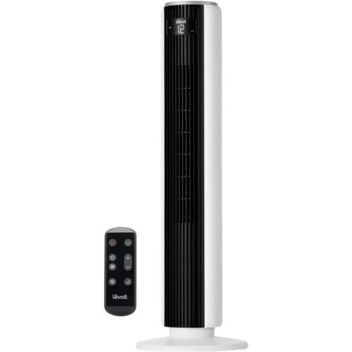 LEVOIT Tower Fan for Bedroom, 90° Oscillating Standing Fan with 28dB Quiet for Sleep, 25ft/s Velocity, 12H Timer, 5 Speeds 4 Modes, Remoter, Bladeless Room Fan for Home, Office, Indoor, 36 inch, White