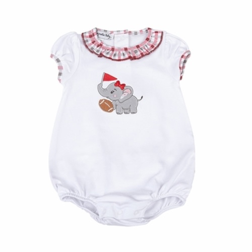 Magnolia Baby Girls Alabama Crimson Tide Applique Ruffle Bubble (9M)