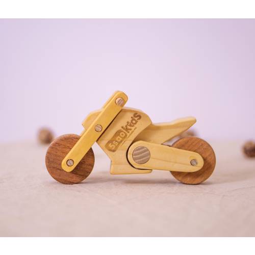 Sportbike, Motorcycle, Wooden Bike Toy with Moving Wheels - Perfect Gift for Toddler Boys and Collectors