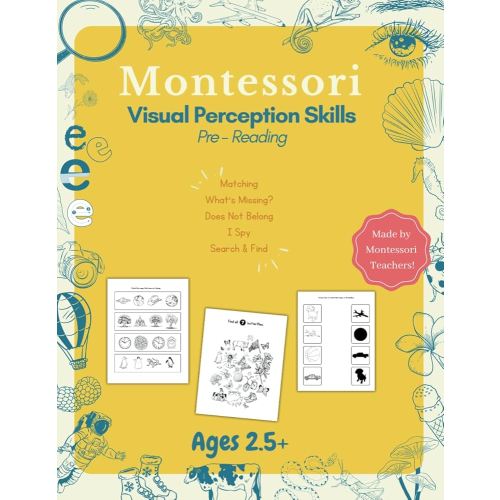 Montessori Visual Perception Skills Workbook: Pre-Reading | Preschool | Children's Activities: Prepare your child to recognize letters and numbers!