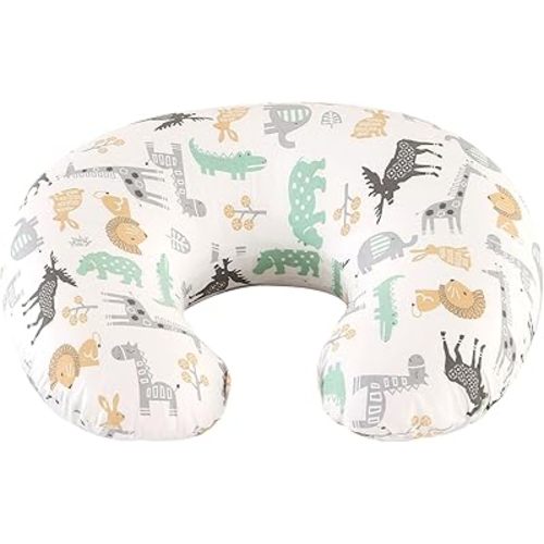 Nursing Pillow, JOVELL Ergonomic Baby Support Pillow Feeding Pillows Nursing Essentials for Bottle and Breastfeeding, Fiber Fill and Removable Cotton Breastfeeding Cover (Compact, Forest Animals)