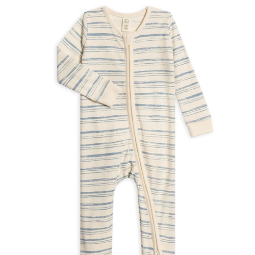 Colored Organics Baby Zip-Up Footed Sleeper with 2-Way Zipper - Newborn Organic Cotton Pajamas