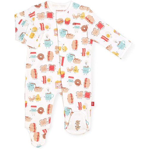 Magnetic Me Footie Pajamas 100% Organic Cotton Baby Sleepwear Quick Magnetic Fastener Sleeper 3-6 months