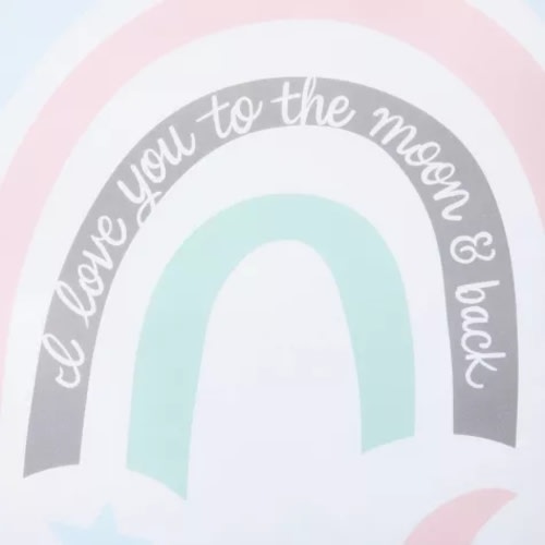 Fitted Crib Sheet Love to Dream Rainbow/Moon/Stars - Gray - Cloud Island™