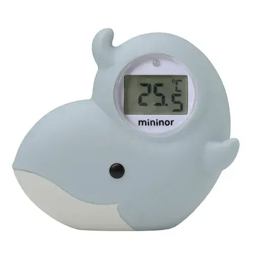 Mininor Animal Toy Water Safety Thermometer - Grey Whale | Baby Bunting AU