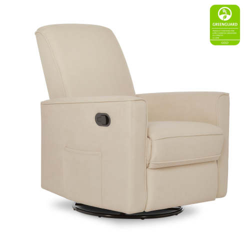 Evolur Raleigh Upholstered Plush Seating Glider Swivel in Shell