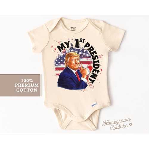 My First President Onesie® Trump Baby Onesie® Funny President Trump Baby Bodysuit Trump Baby Gift Body Suit Trump Lover Onesie® President