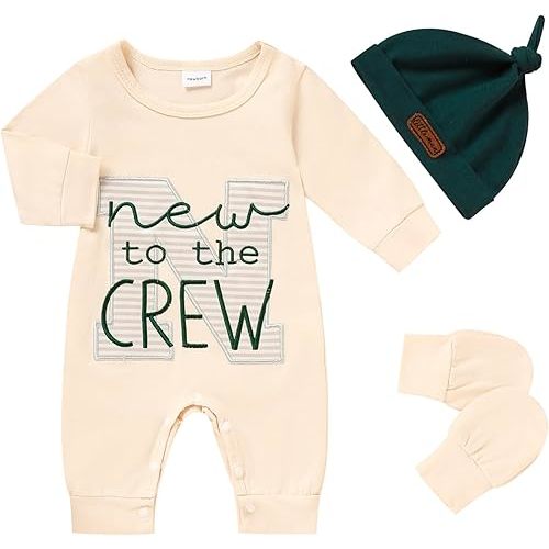 Newborn Romper Baby Boy Cotton Jumpsuit New Baby Hat Gloves Romper Coming Home Clothes Outfits