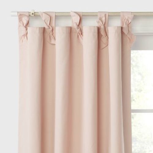 63" Blackout Tie Top Embellished Kids' Panel With Ties Pink - Pillowfort™
