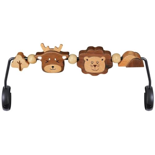 Three-Dimensional Baby Bjorn Bouncer Toy Bar, Toy for Baby Bouncer Soft & Bliss, Easy to Attach and Remove, 360°Rotating Natural Wooden Toys, Double-Sided Raised Design, Lion & Deer