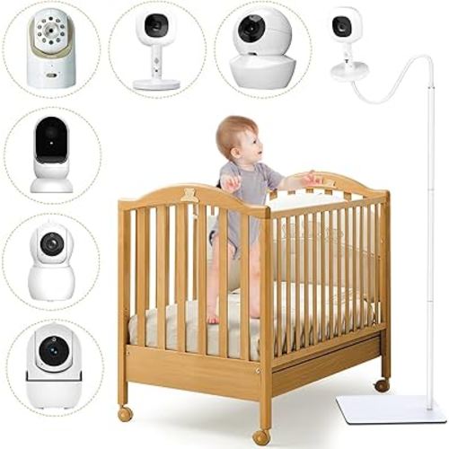 Baby Monitor Floor Stand Compatible with Infant Optics, Babysense, Nanit Pro, Owlet, Baby Ganibs, Bonoch, Adjustable Height from 37.4-68.8, Universal Baby Camera Stand Mount, Safety for Nursery