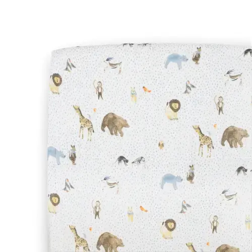 Cotton Muslin Crib Sheet - Party Animals