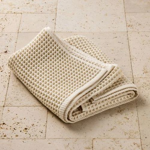 Waffle Bath Towel White - Casaluna™: 100% Cotton, Pre Washed, Lightweight, OEKO-TEX Certified
