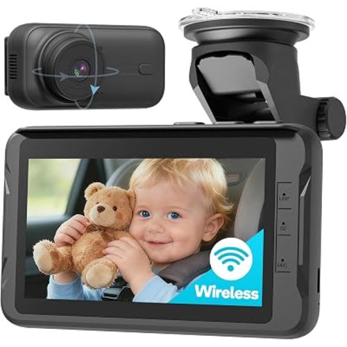 Wireless Baby Car Camera, No Wi-Fi Monitor, Auto Night Vision IR-Cut