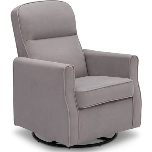 Delta Children Clair Slim Nursery Glider Swivel Rocker Chair, Dove Grey