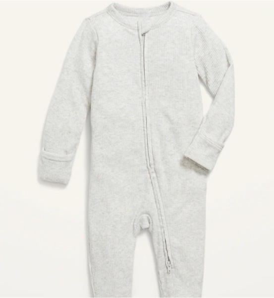 Ribbed 2-Way-Zip colour: LIGHT HEATHER GREY size: 6 - 9 MONTHS