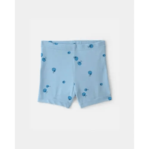 Baby Girl Blueberry Bike Shorts - Blue | Carter's -12M