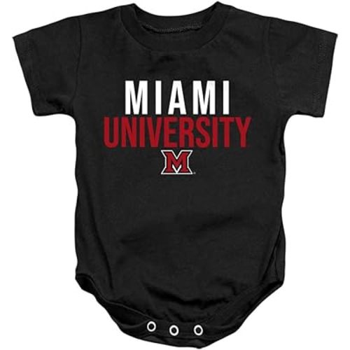Miami University Official Ohio Stacked Unisex Infant Snap Suit for Baby