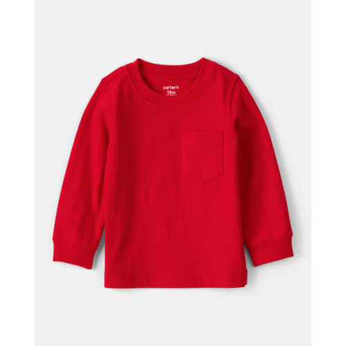 Baby Boy Long-Sleeve Pocket Tee - Red - Carter's | Carter's