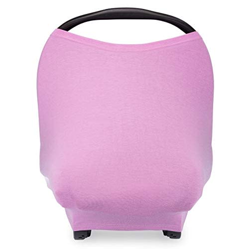 Parker Baby 4 in 1 Car Seat Cover for Girls and Boys - Stretchy Carseat Canopy, Nursing Cover, Grocery Cart Cover, High Chair Cover - "Lily"