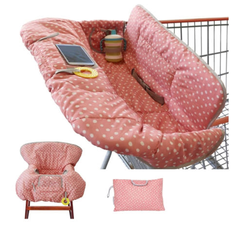 Suessie Shopping Cart Cover and High Chair Cover, Pink Dots