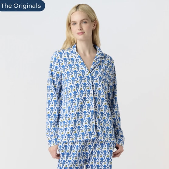 Monkey Long Sleeve Polo Pajamas