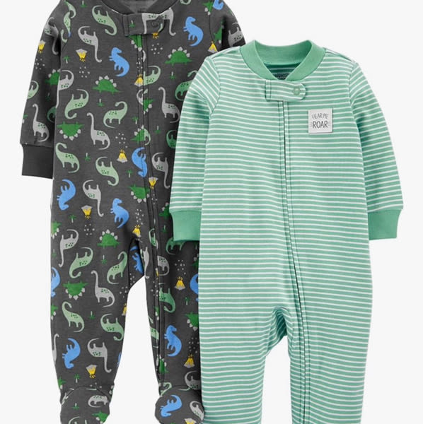 Simple Joys by Carter's baby-boys 2-way Zip Thermal Footed Sleep and Play, Pack of 2