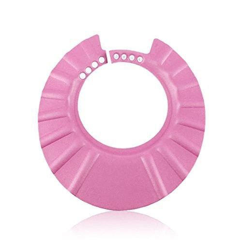 Baby Safe Shampoo Shower Bathing Protection Soft Shower Cap Hat Wash Hair Shield for Children Kids (Pink)