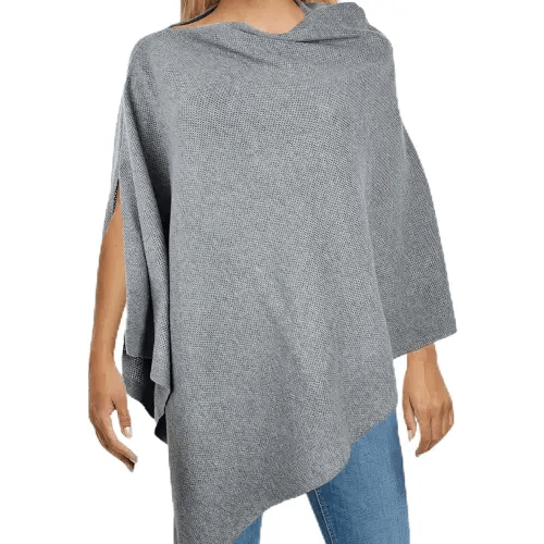 Peekaboo Breathable Nursing Cover Up For Breastfeeding - Soft Organic Cotton & Cashmere Breast Feeding Covers For Women - Privacy Feature - Includes Mesh Laundry Bag (Grey)