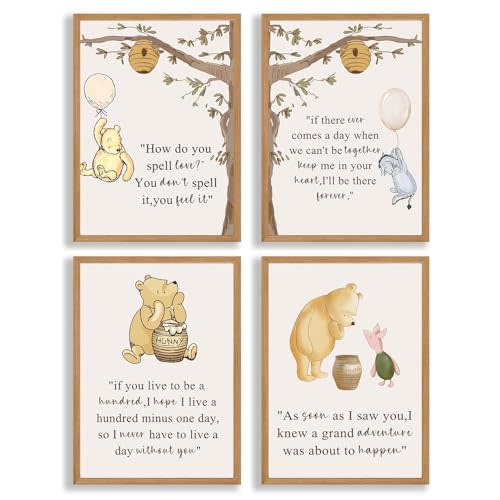 ZsaTuiy Winnie Wall Decor,the Pooh Poster,Nursary Baby Syuff -Winnie Nursery Decor Posters - Pooh Wall Decor, Winnie Baby Shower Decor, Winnie Room Decor,yellow