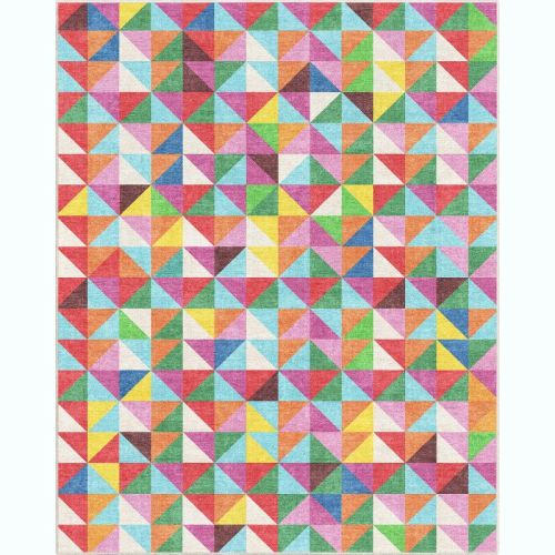 Well Woven Crayola Modern Bright & Washable 7'10" x 9'10" Area Rug - Vibrant Multi Color Modern Tile - For Living Room, Dining Room and Bedroom