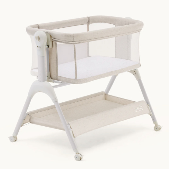 HARPPA Cuddly Sway | 3-in-1 Rocking Baby Bassinet & Bedside Sleeper with Anti-Reflux Mattress for Newborns | Attaches to Bed, Adjustable Height, Tool-Free Setup, Portable Wheels, CPSC Certified, Gentle Rocking Motion | Ideal for Infants, Safe Co-Sleeping