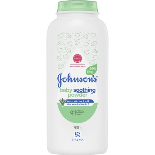 Johnson's Baby Pure Cornstarch Aloe & Vit E Soothing Moisture Absorbing Baby Powder 200g