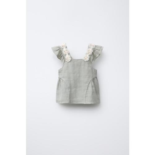 LINEN FLORAL SHIRT - Khaki | ZARA United States