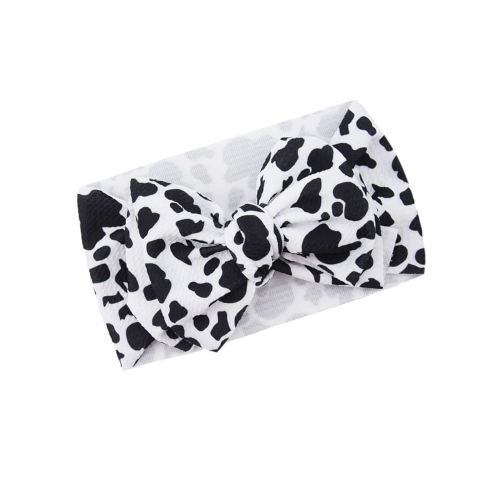 Baby Stria Turban Headband, Cow Print Hair Bows, and Headwrap BBG52 (B3-Turban)