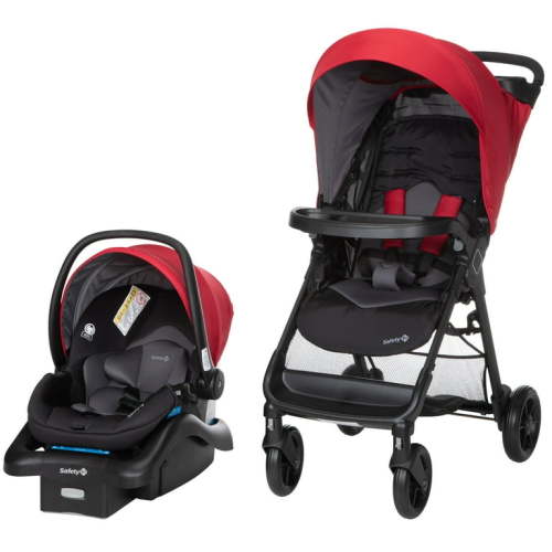 Safety 1st Baby Stroller and Rear-Facing Infant Car Seat Combo, Newborn Set, Black Cherry