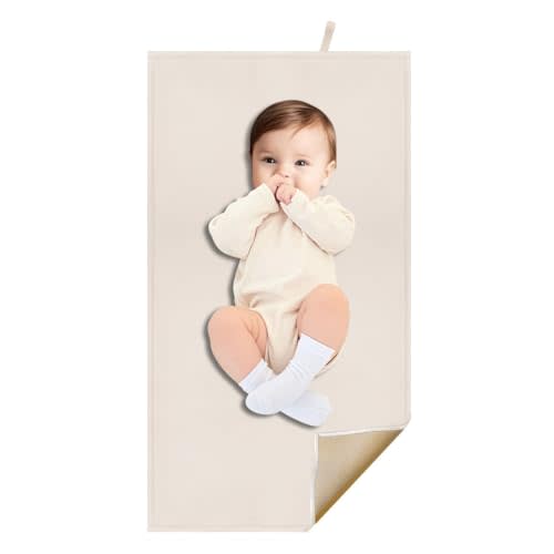 BEWDIO Beige Diaper Changing Mat for Baby, Portable Baby Changing Pad for Travel or Home, Wipeable Mat Fits Perfectly in Diaper Bag (67-01)