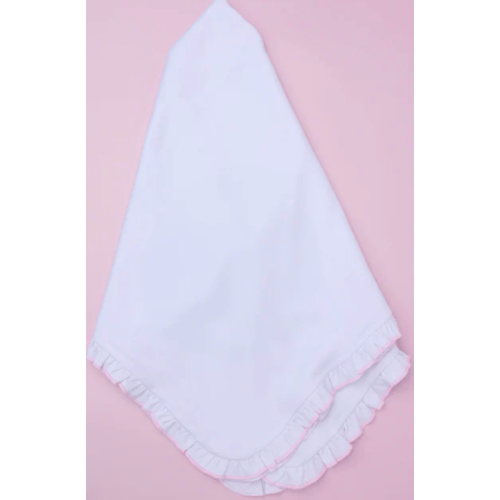 Essentials Receiving Blanket with Pink Ruffle